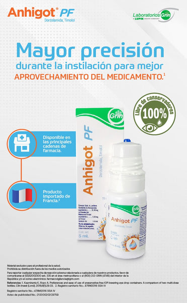 ANHIGOT PF - Frasco gotero, 5 ml (MEMBRESÍA GLAUCOMA)